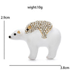 Enamel Polar Bear and Cub Brooch — dimensions