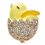 Chick Hatching from Rhinestone Egg Brooch — Hatching Chick