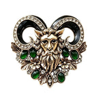 Vintage Floral Ram Head Brooch original white background product photo