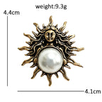 Sun Goddess with Pearl-Look Accent Brooch
