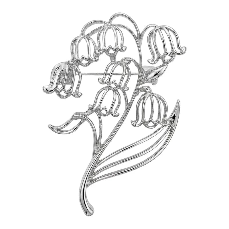 Openwork Lily of the Valley Brooch original white background product photo