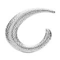 Textured Crescent Loop Brooch — Silver