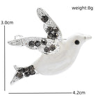 Enamel Botanical and Animal Motif Brooch