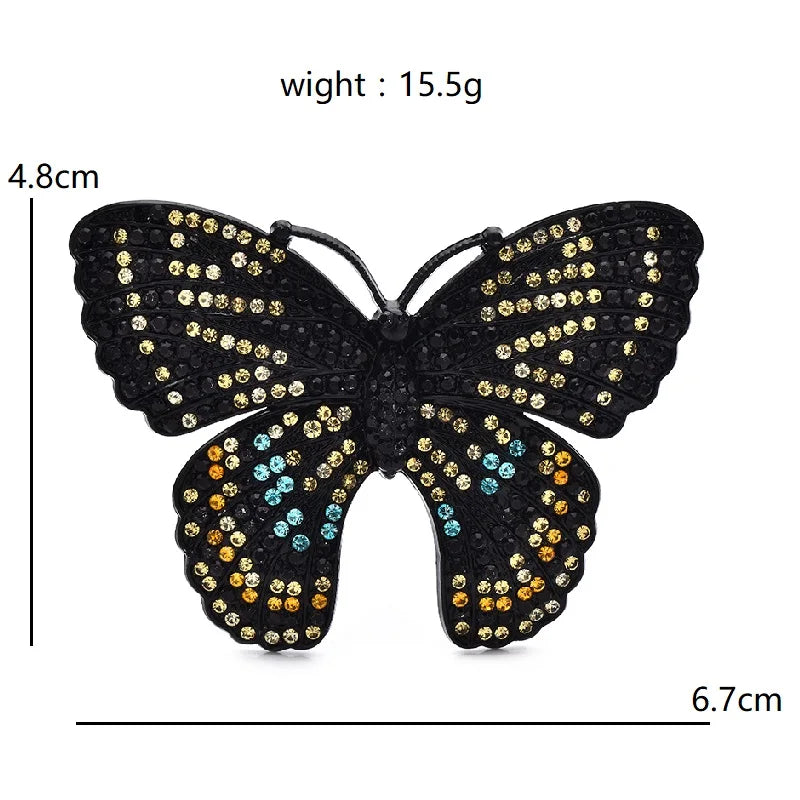 Sparkling Rhinestone Butterfly Brooch — dimensions