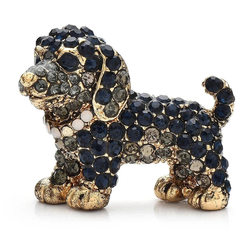 Black Rhinestone Puppy Dog Brooch product variant photo