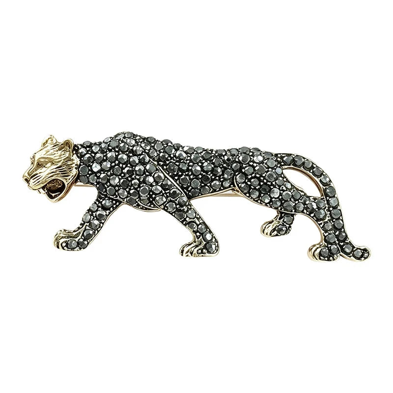 Prowling Leopard Sparkle Brooch original white background product photo