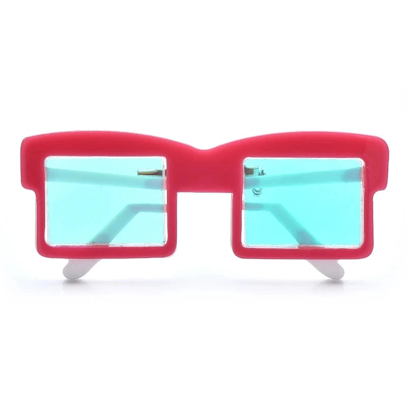 Colorful Acrylic Sunglasses Brooch — Red