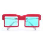 Colorful Acrylic Sunglasses Brooch — Red