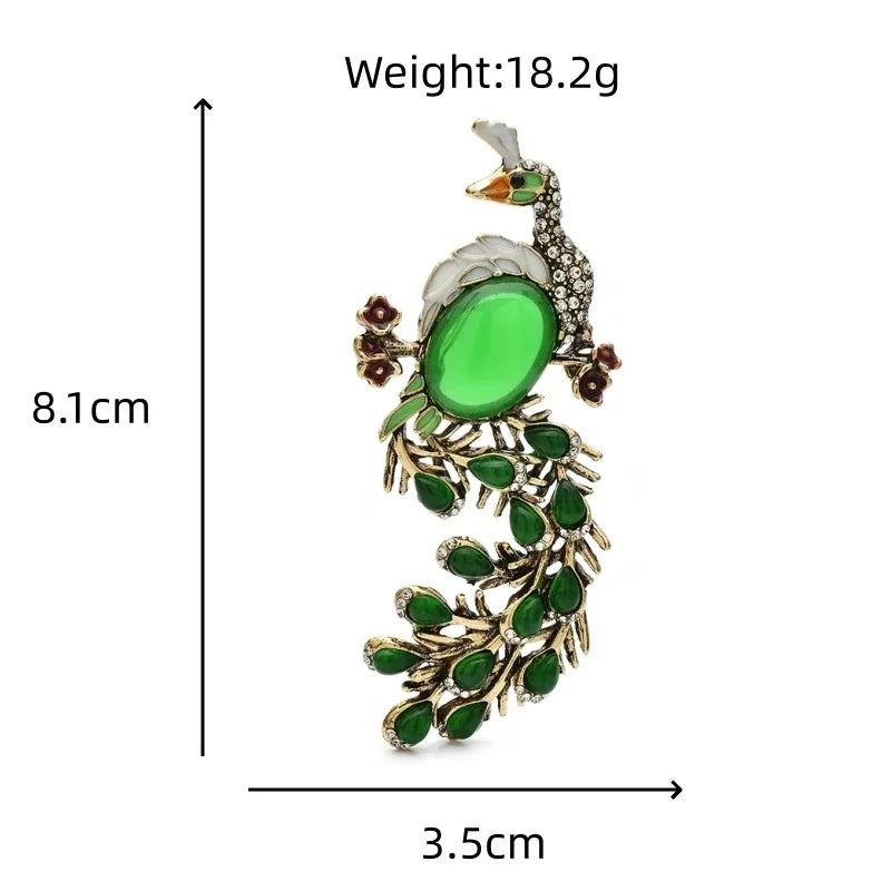 Decorative Bird and Botanical Statement Brooch