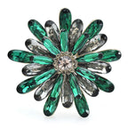 Layered Jeweled Daisy Brooch