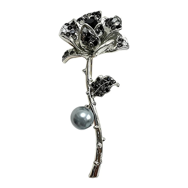 Sparkling Rose with Drop Accent Brooch original white background variant photo