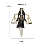Libra Zodiac Lady with Scales Brooch — dimensions