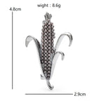 Pearl-Look Corn Cob Brooch — dimensions