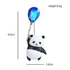 Enamel Panda Holding a Jewel Balloon Brooch