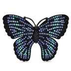 Sparkling Rhinestone Butterfly Brooch — Blue & Green