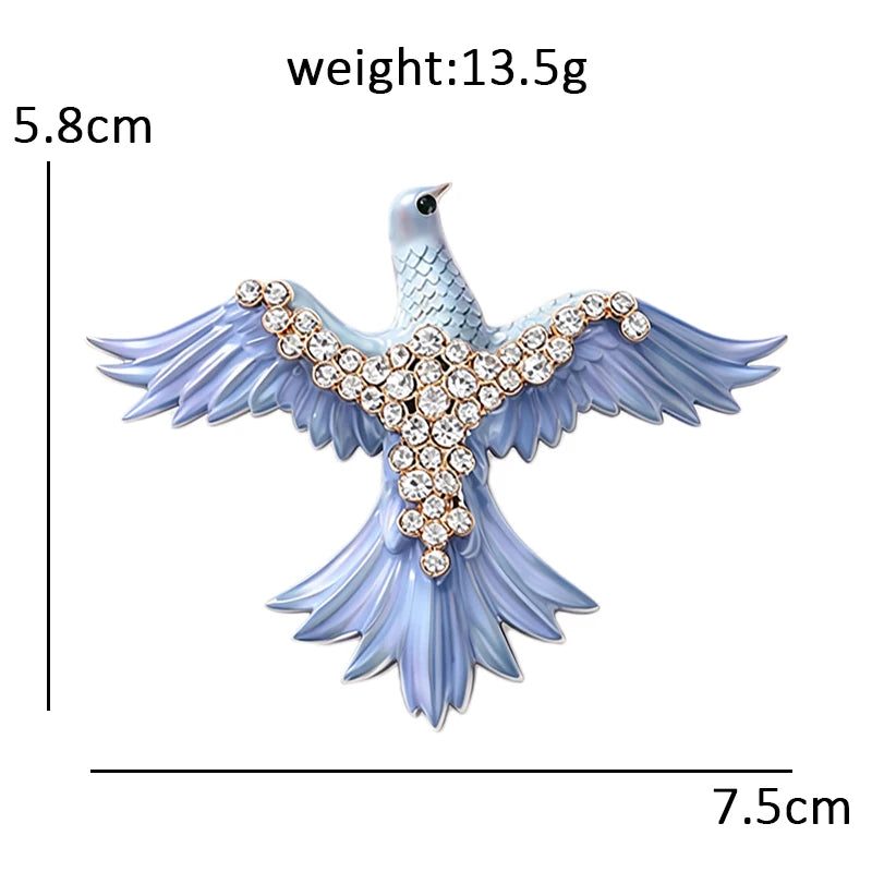 Flying Dove with Softly Shaded Wings Brooch