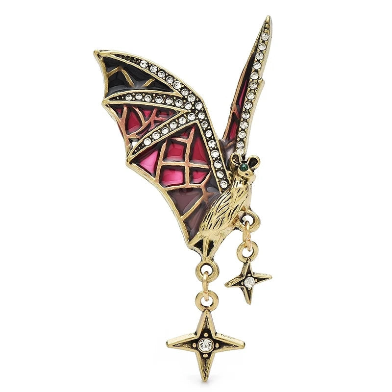 Enamel Flying Bat with Dangling Stars Brooch original variant product photo