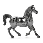 Vintage Saddled Horse Brooch — Black