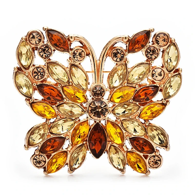Sparkling Butterfly with Marquise Wing Details Brooch original white background product photo