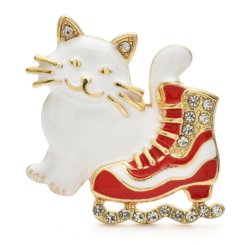 Cat with Ice Skate Brooch original variant product photo