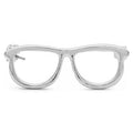 Polished Eyeglasses Frame Brooch — Silver