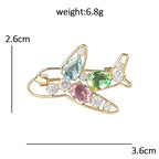 Openwork Airplane with Pastel Faceted Accents Brooch