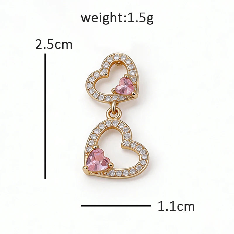 Sparkling Heart Flower and Butterfly Motif Brooch