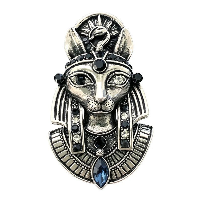 Egyptian Cat Goddess Cameo Brooch original white background product photo