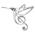 Musical Hummingbird Brooch — Silver