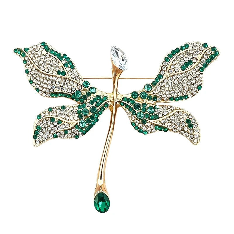 Rhinestone Dragonfly with Long Tail Brooch original white background product photo