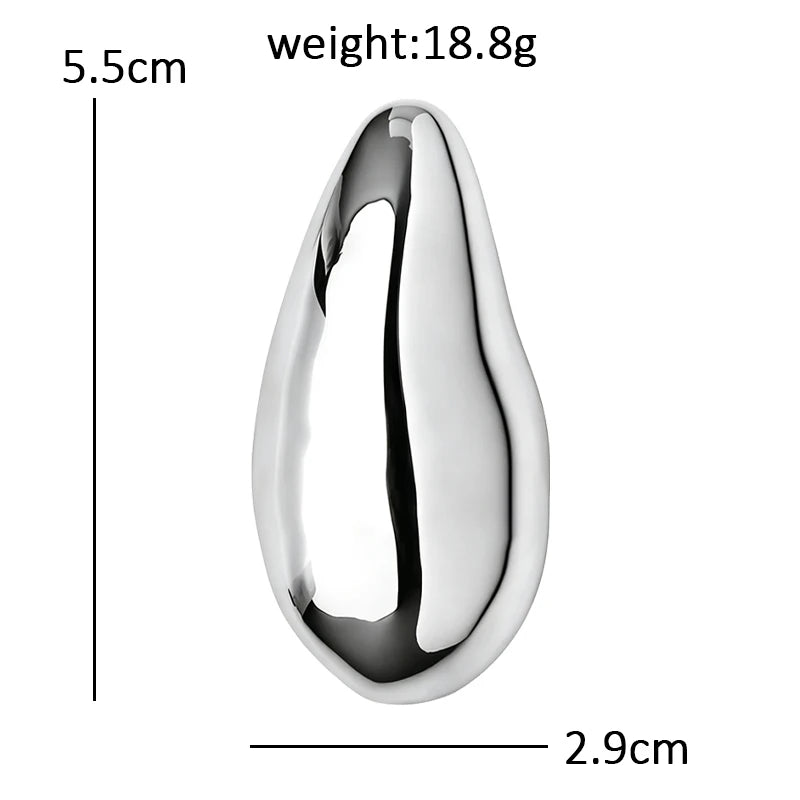Polished Sculptural Teardrop Brooch