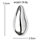 Polished Sculptural Teardrop Brooch