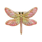 Patterned Dragonfly with Rhinestone Wings Brooch original white background product photo