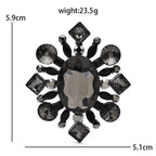 Vintage-Style Oval Faceted Stone Brooch — dimensions