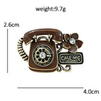 Vintage Sewing Radio and Telephone Brooch
