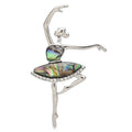 Ballerina with Decorative Tutu Brooch — Silver & Iridescent