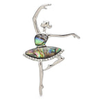 Ballerina with Decorative Tutu Brooch — Silver & Iridescent