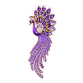 Ornate Peacock with Flowing Tail Brooch original white background product photo