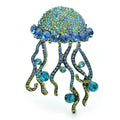 Large Jeweled Jellyfish with Curling Tentacles Brooch