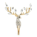 Faceted Crystal-Look Stag Brooch