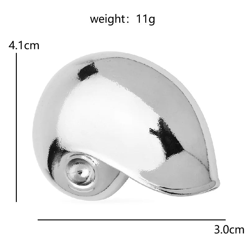 Polished Spiral Shell Brooch — dimensions