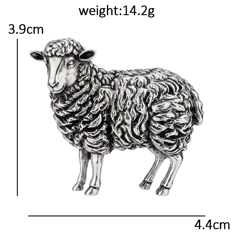 Vintage Textured Standing Sheep Brooch