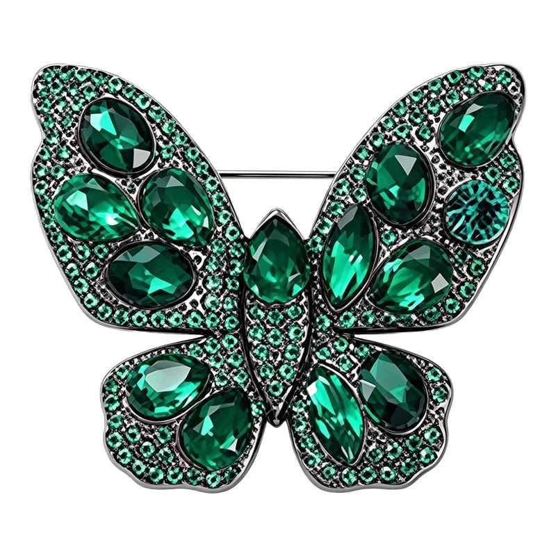 Oval Faceted Wing Butterfly Brooch original white background product photo
