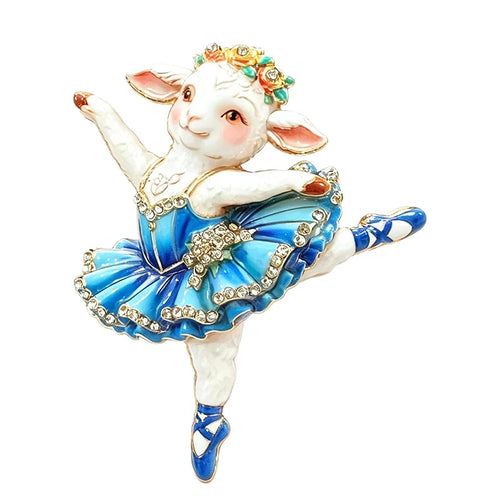 Ballerina Lamb in Tutu Brooch original white background product photo