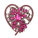 Faceted Flower in Open Heart Brooch original white background product photo