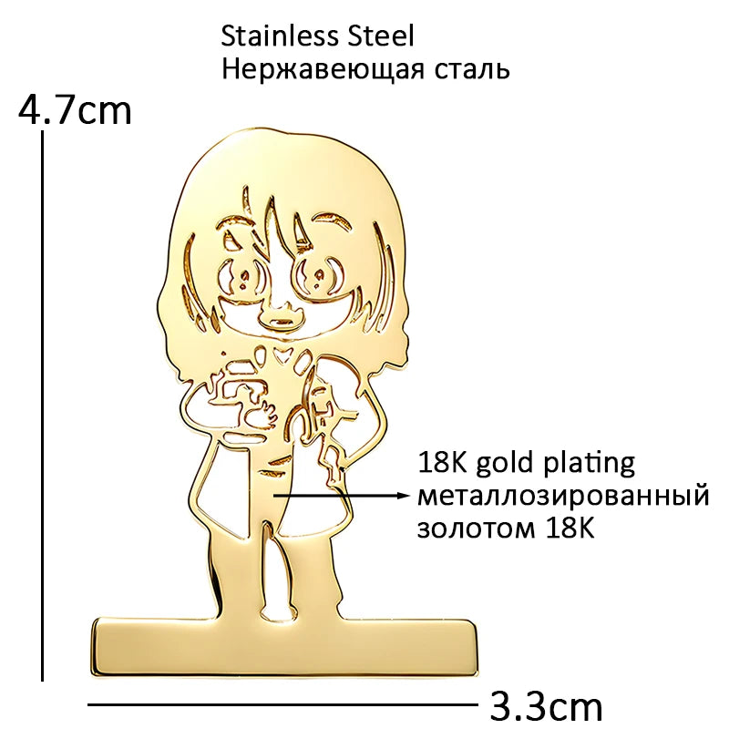 Playful Cartoon Girl Silhouette Brooch