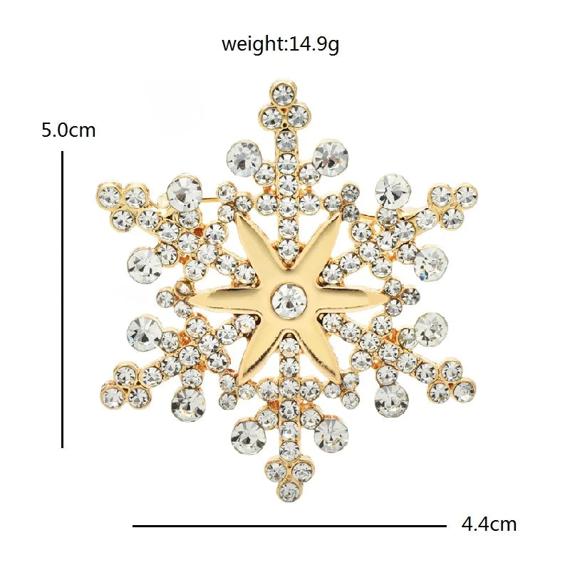 Jeweled Star Center Snowflake Brooch