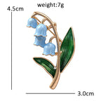 Blue Lily of the Valley Sprig Brooch