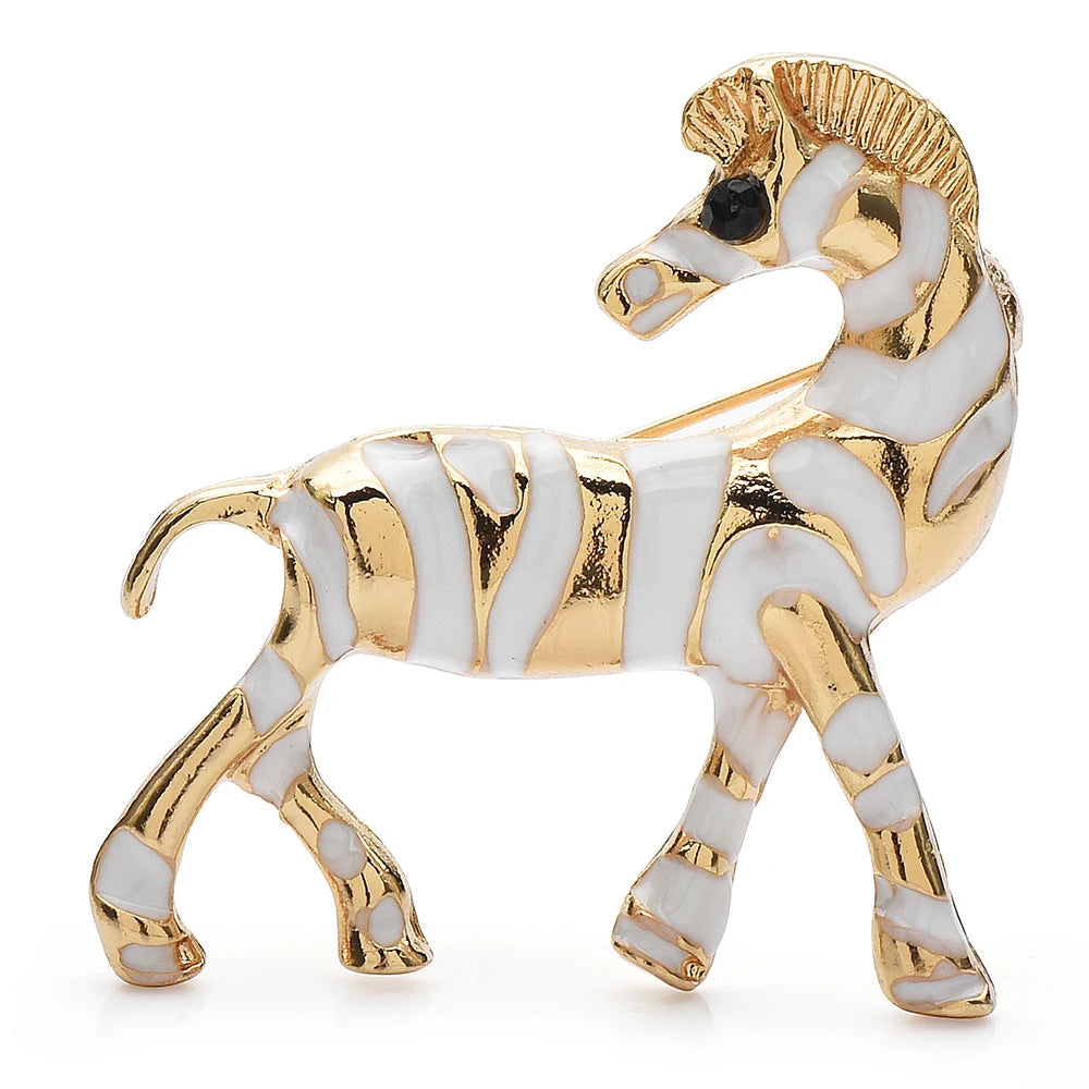 Striped Enamel Zebra Brooch product variant photo