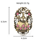Floral Lady in Pearl-Look Frame Brooch dimensions and weight